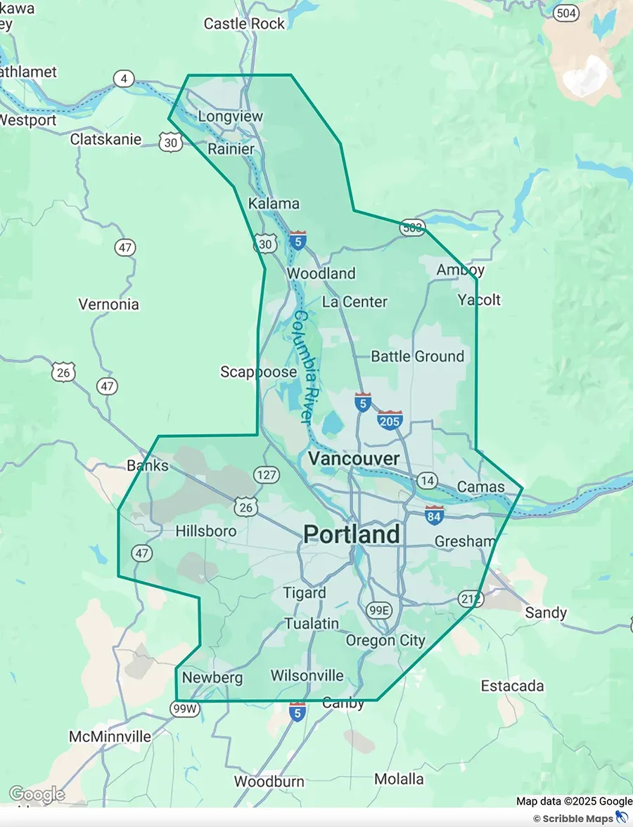 aa-window-roof-gutter-service-area-map-portland