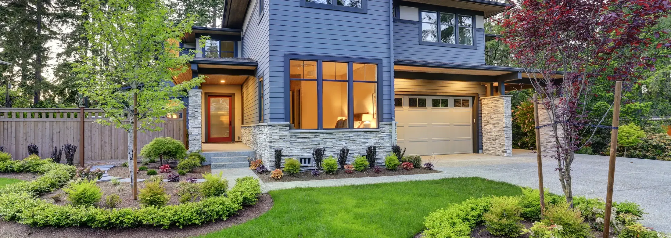 modern house with large clean windows
