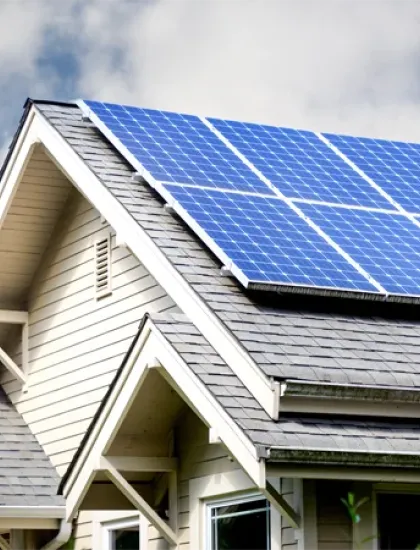 solar panels on a house
